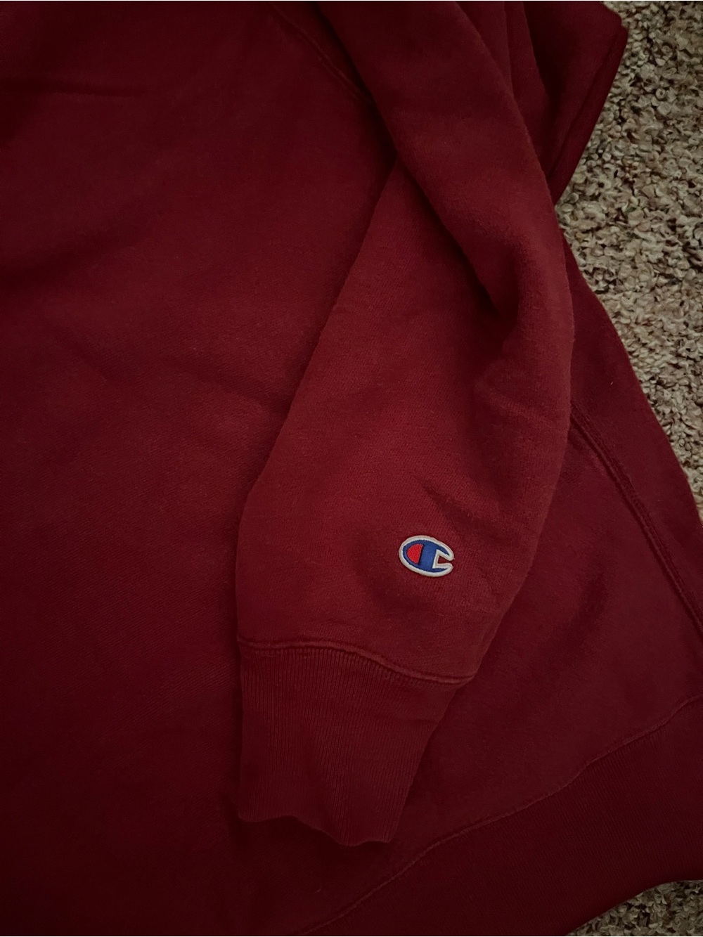 Champion Men's Crewneck Sweatshirt in Burgundy - Picture 2 of 5